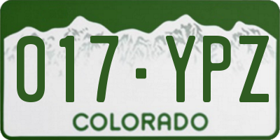 CO license plate 017YPZ
