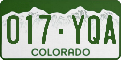 CO license plate 017YQA