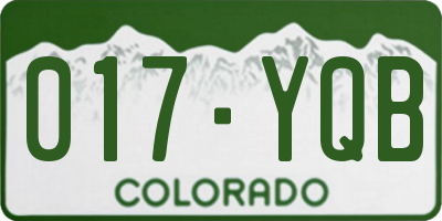 CO license plate 017YQB