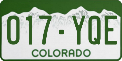 CO license plate 017YQE