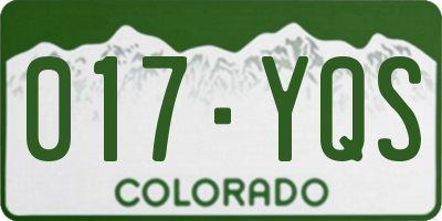 CO license plate 017YQS