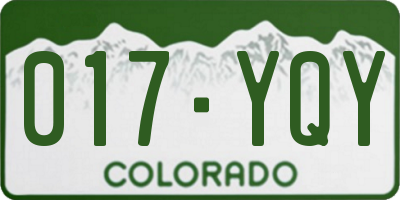 CO license plate 017YQY