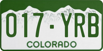 CO license plate 017YRB