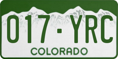 CO license plate 017YRC