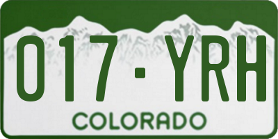 CO license plate 017YRH