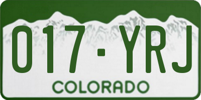 CO license plate 017YRJ