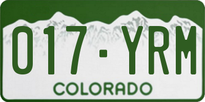 CO license plate 017YRM