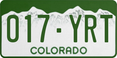CO license plate 017YRT