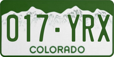 CO license plate 017YRX