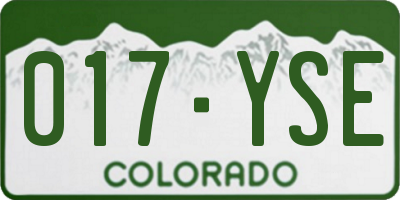 CO license plate 017YSE
