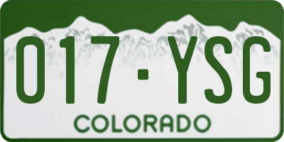 CO license plate 017YSG