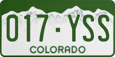 CO license plate 017YSS