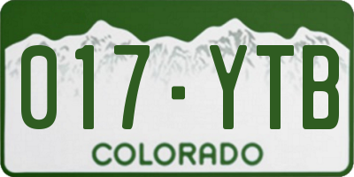 CO license plate 017YTB