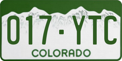 CO license plate 017YTC