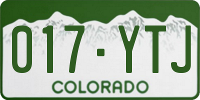 CO license plate 017YTJ
