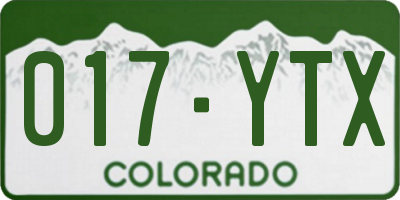 CO license plate 017YTX