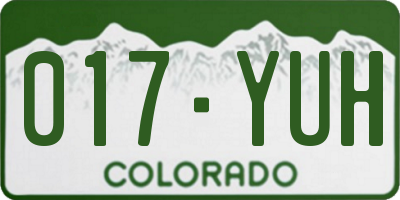 CO license plate 017YUH