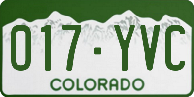 CO license plate 017YVC
