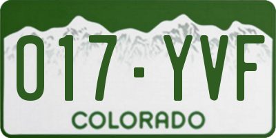 CO license plate 017YVF