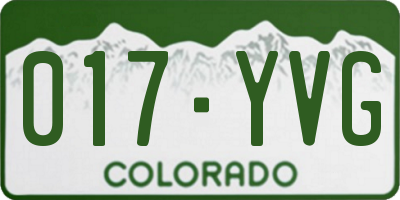 CO license plate 017YVG