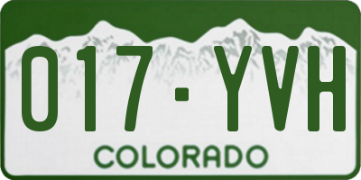 CO license plate 017YVH