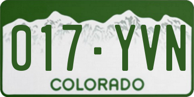 CO license plate 017YVN