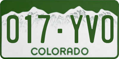 CO license plate 017YVO