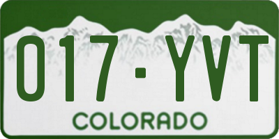 CO license plate 017YVT