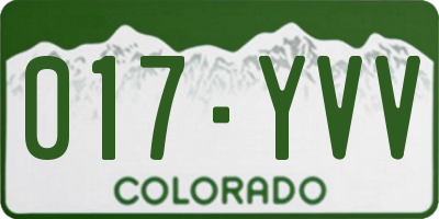 CO license plate 017YVV