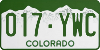 CO license plate 017YWC