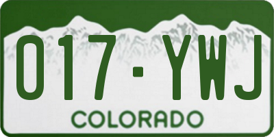 CO license plate 017YWJ