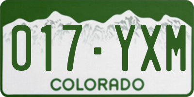 CO license plate 017YXM