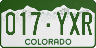 CO license plate 017YXR