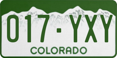 CO license plate 017YXY