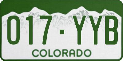 CO license plate 017YYB