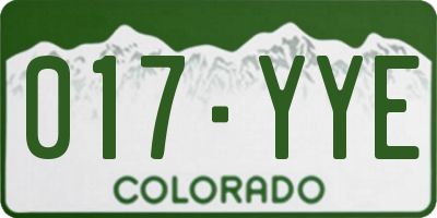 CO license plate 017YYE