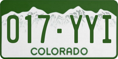 CO license plate 017YYI