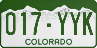 CO license plate 017YYK
