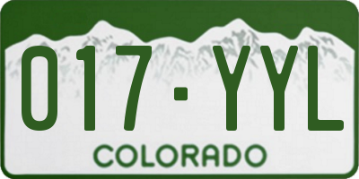 CO license plate 017YYL