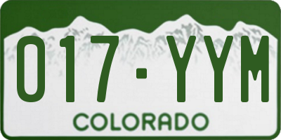 CO license plate 017YYM
