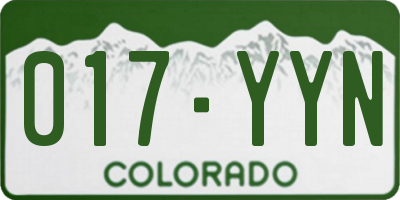 CO license plate 017YYN