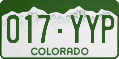 CO license plate 017YYP