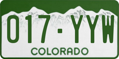 CO license plate 017YYW