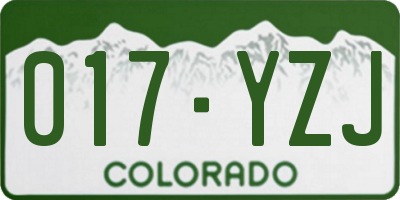 CO license plate 017YZJ