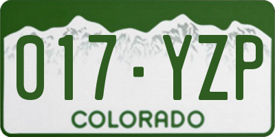 CO license plate 017YZP