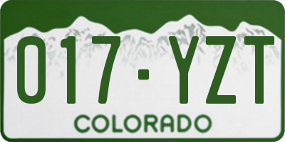 CO license plate 017YZT