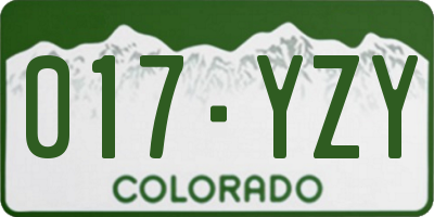 CO license plate 017YZY