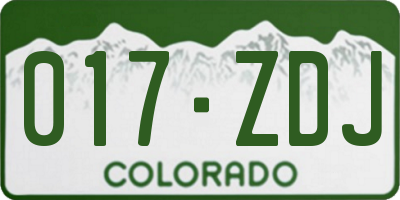 CO license plate 017ZDJ
