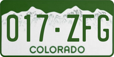 CO license plate 017ZFG