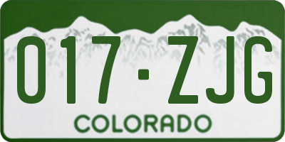 CO license plate 017ZJG